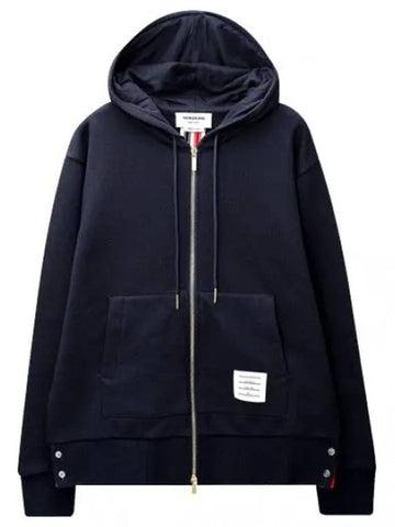 Center Back RWB Stripe Loopback Jersey Hooded Zip up - THOM BROWNE - BALAAN 1