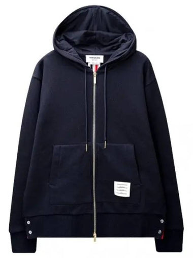 Center Back RWB Stripe Loopback Jersey Hooded Zip Up - THOM BROWNE - BALAAN 1