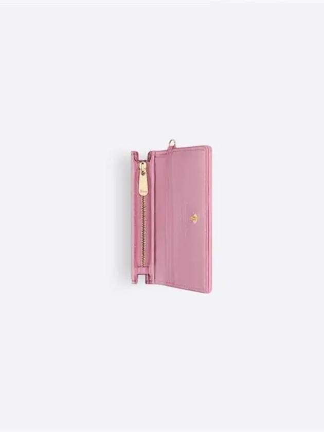 Lady Cannage Small Lambskin Half Wallet Pink - DIOR - BALAAN 4