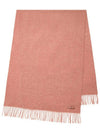 Logo Wool Fringe Scarf Rose Melange - ACNE STUDIOS - BALAAN 3