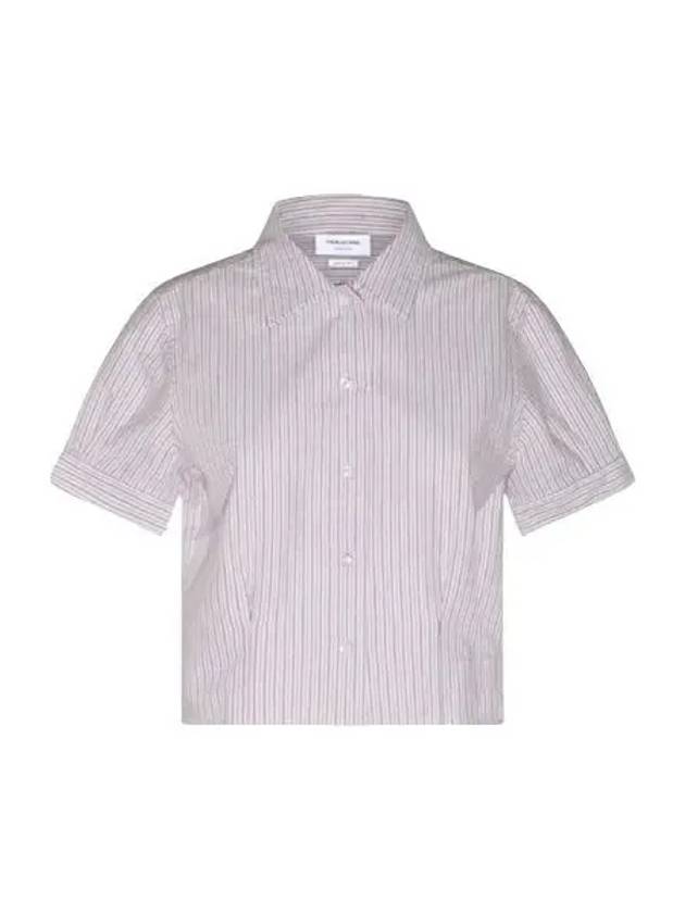 Stripe Oxford Short Sleeve Shirt Red - THOM BROWNE - BALAAN 2