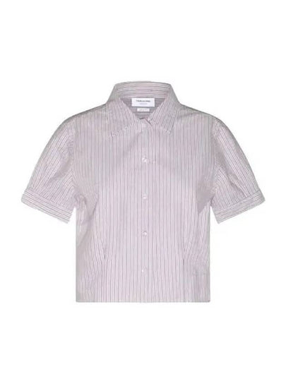 Stripe Oxford Short Sleeve Shirt Red - THOM BROWNE - BALAAN 2