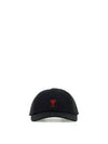 Embroidered Heart Logo Ball Cap Black - AMI - BALAAN 3