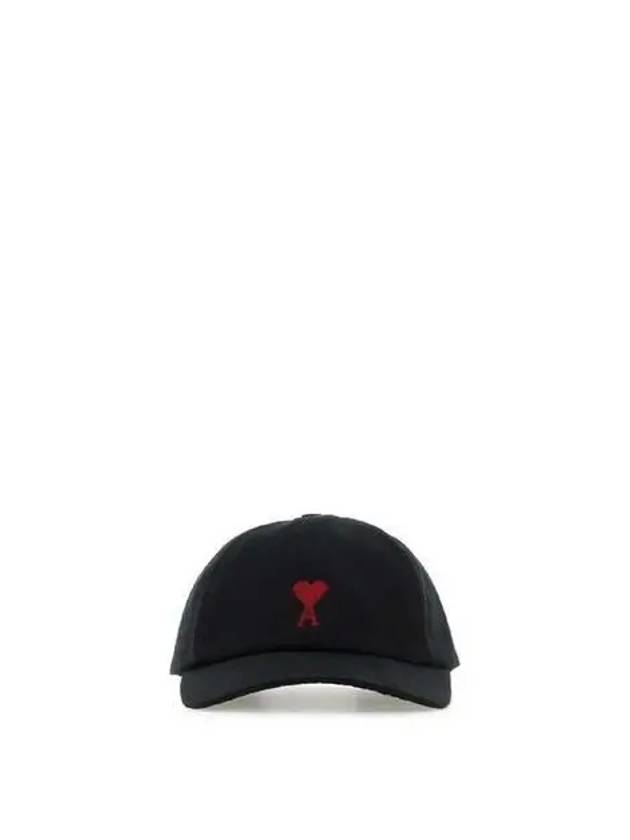 Embroidered Heart Logo Ball Cap Black - AMI - BALAAN 3