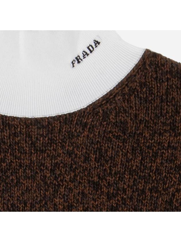 Wool Knit Top Brown - PRADA - BALAAN 4