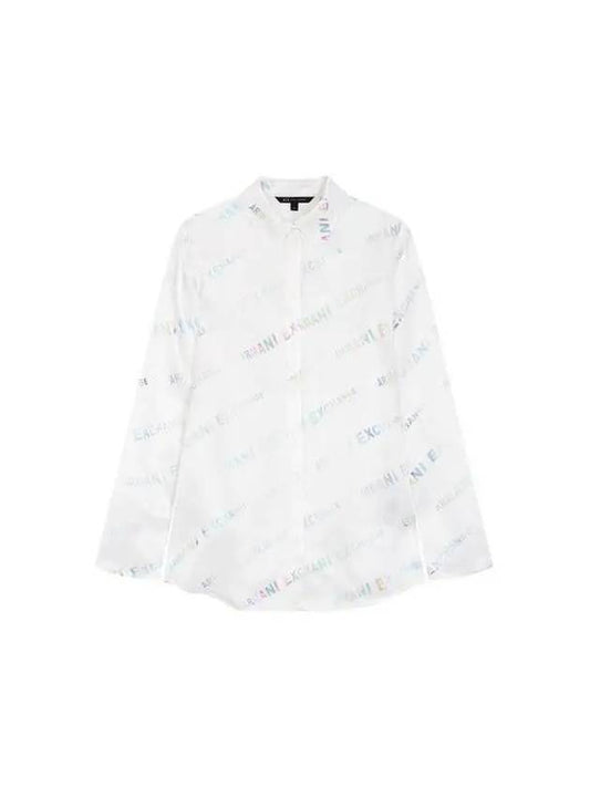 Women s Hologram Logo Pattern Shirt White 270682 - ARMANI EXCHANGE - BALAAN 1