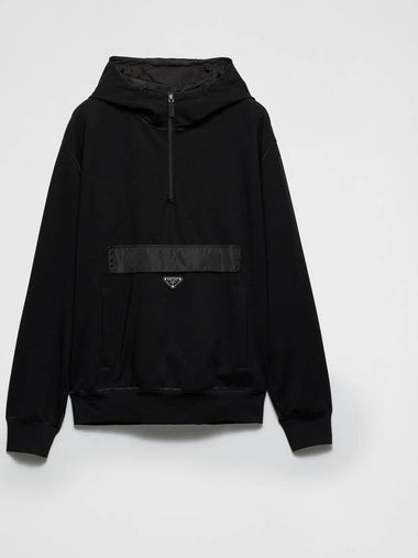 Technical jersey hoodie - PRADA - BALAAN 1