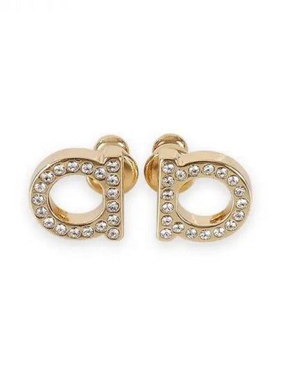 Gancini Crystal Small Earrings Gold - SALVATORE FERRAGAMO - BALAAN 2