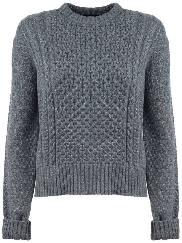 Fabiana Filippi Gray Fisherman Sweater In Platinum With Lurex - FABIANA FILIPPI - BALAAN 1