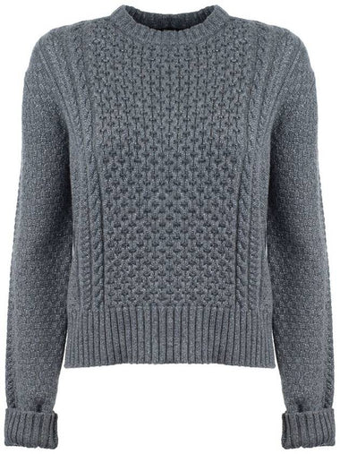 Fabiana Filippi Gray Fisherman Sweater In Platinum With Lurex - FABIANA FILIPPI - BALAAN 1