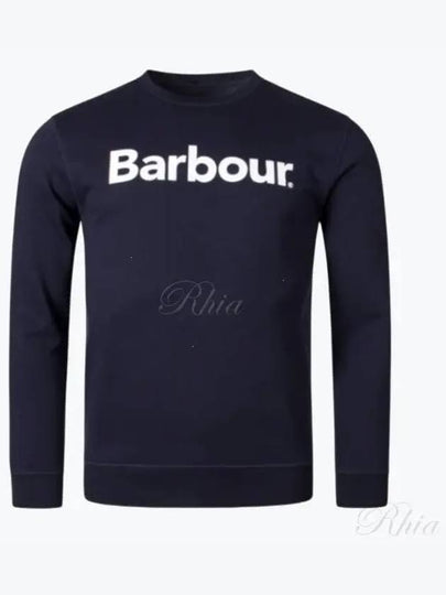 Logo Print Cotton Sweatshirt Navy - BARBOUR - BALAAN 2