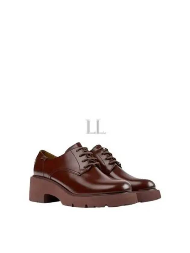 Milah Lace Up Leather Loafers Burgundy - CAMPER - BALAAN 2