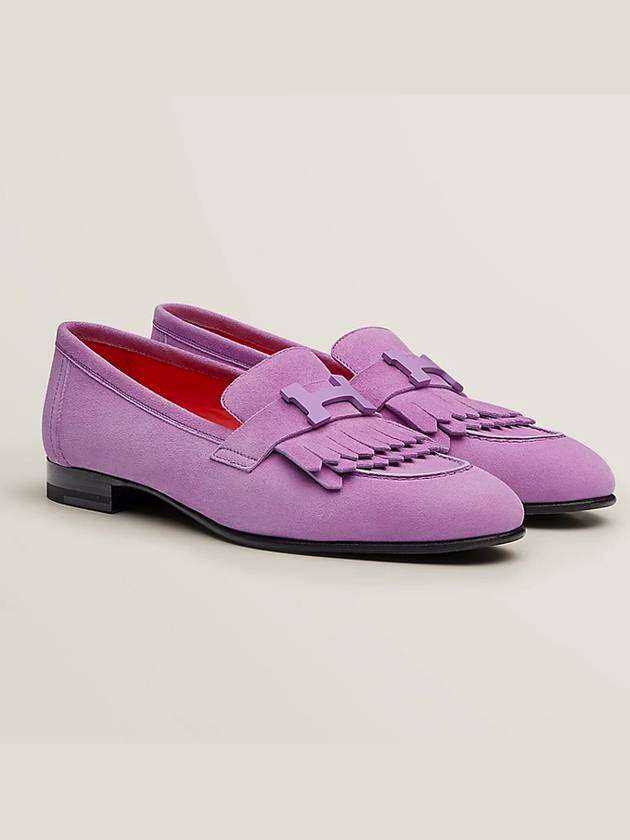 Royal Suede Loafers Violet Parme - HERMES - BALAAN.