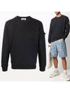 Waffen Patch Cotton Sweatshirt Black - STONE ISLAND - BALAAN 2