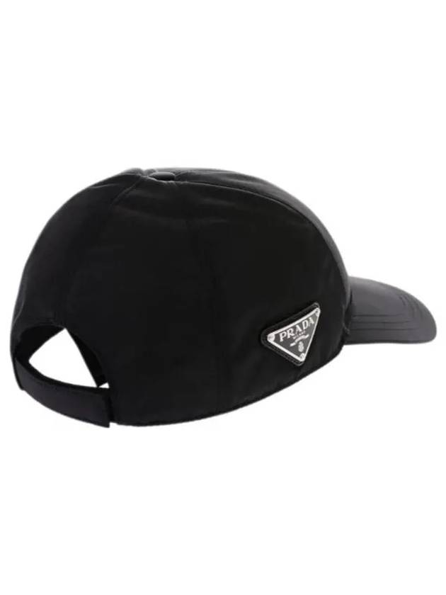 Triangle Logo Re Nylon Ball Cap Black - PRADA - BALAAN 4