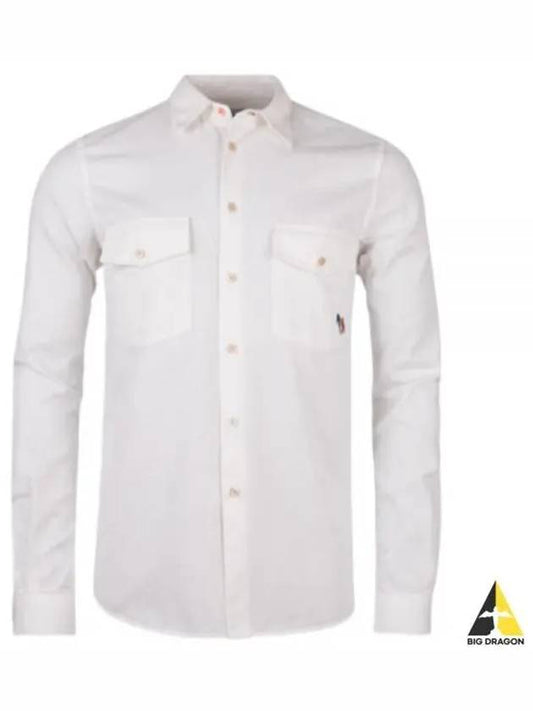 Broad Stripe Zebra Cotton Long Sleeve Shirt White - PAUL SMITH - BALAAN 2