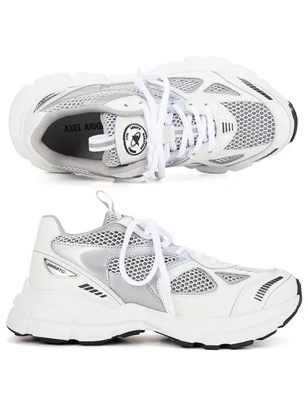 Men's Marathon Runner Low Top Sneakers White Silver - AXEL ARIGATO - BALAAN 3