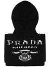 Logo Cashmere Balaclava Black - PRADA - BALAAN 1