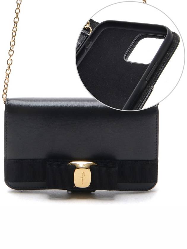 Vara Bow IPhone Leather Phone Case Black - SALVATORE FERRAGAMO - BALAAN 2