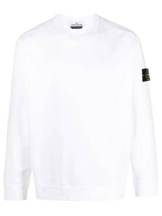 Wappen Patch Cotton Sweatshirt White - STONE ISLAND - BALAAN 1