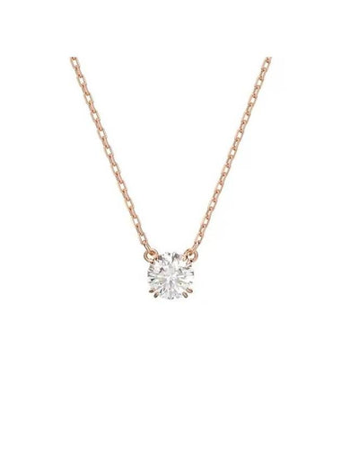 Constella Round Pendant Necklace Rose Gold White - SWAROVSKI - BALAAN 1