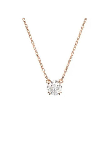 Constella Round Pendant Necklace Rose Gold White - SWAROVSKI - BALAAN 1