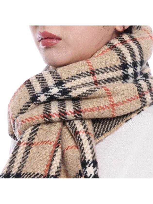 Check Reversible Wool Cashmere Scarf Sand - BURBERRY - BALAAN 6