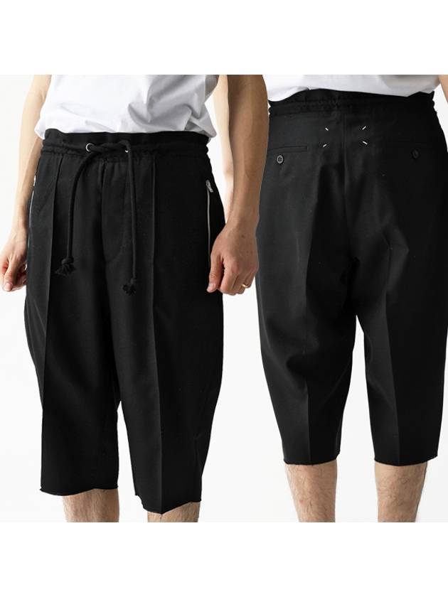 Stitched Wide Leg Drawstring Shorts Black - MAISON MARGIELA - BALAAN 2