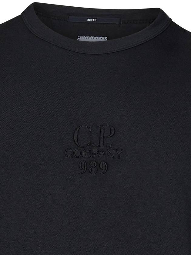 20/1 Jersey Boxy Logo Short Sleeve T-Shirt Black - CP COMPANY - BALAAN 4