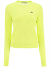 Women's Bea Jumper Logo Embroidered Knit Top Yellow - VIVIENNE WESTWOOD - BALAAN.