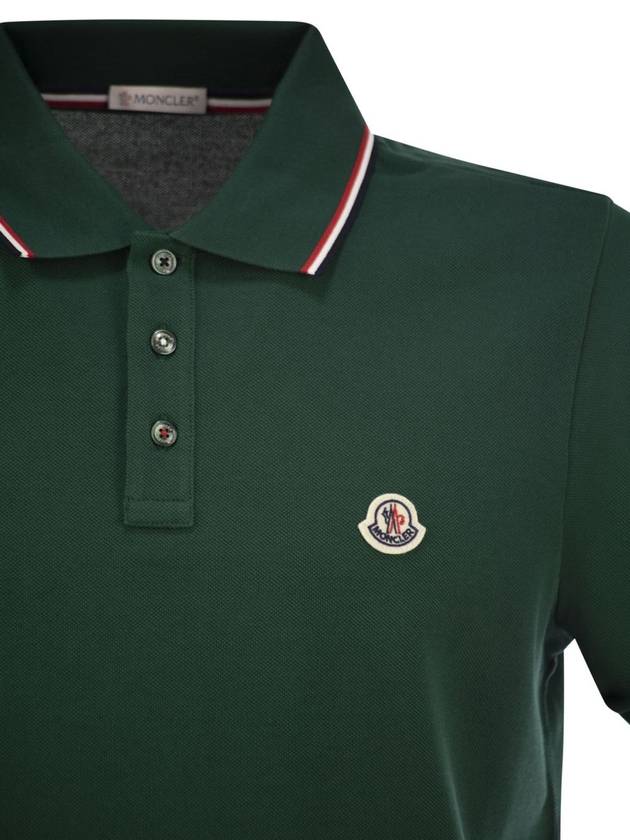 Cotton pique polo shirt with tricolor trim - MONCLER - BALAAN 4