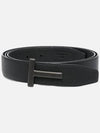 Black Reversible Leather Belt Black - TOM FORD - BALAAN 3