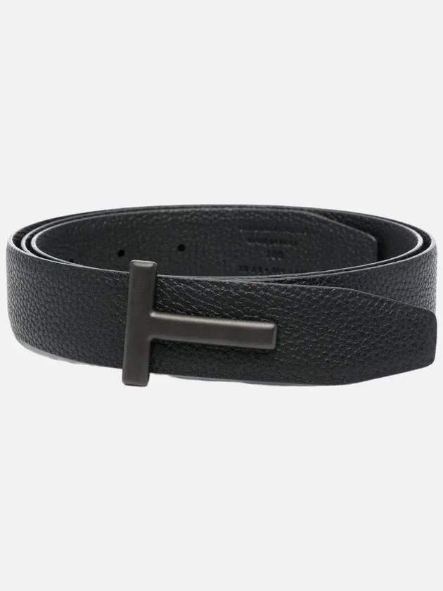 Black Reversible Leather Belt Black - TOM FORD - BALAAN 4