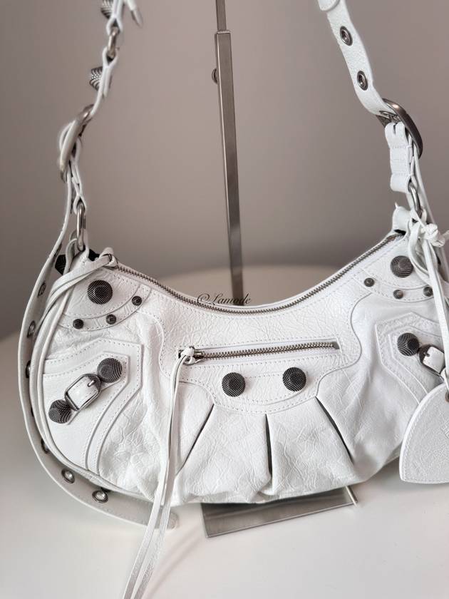 Le Cagole Small Leather Shoulder Bag White - BALENCIAGA - BALAAN 7