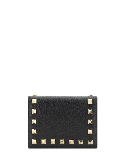 Rockstud Flap Half Wallet Black - VALENTINO - BALAAN 1