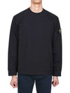 Crewneck Heavy Cotton Jersey Sweatshirt Black - STONE ISLAND - BALAAN 3