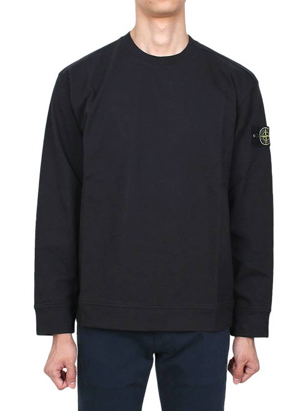 Crewneck Heavy Cotton Jersey Sweatshirt Black - STONE ISLAND - BALAAN 3