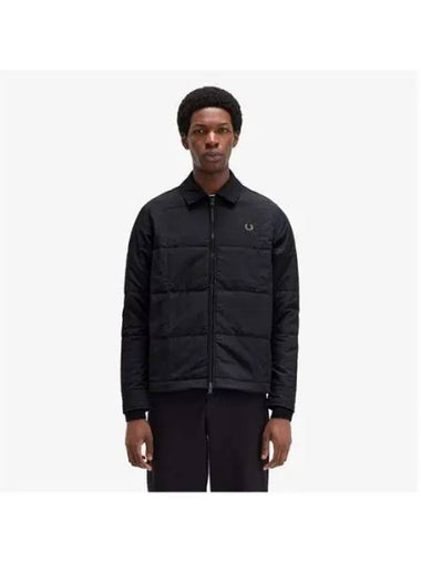 Fred Perry Sport Quilted Overshirt Black AFPM2436642 102 - FRED PERRY - BALAAN 1