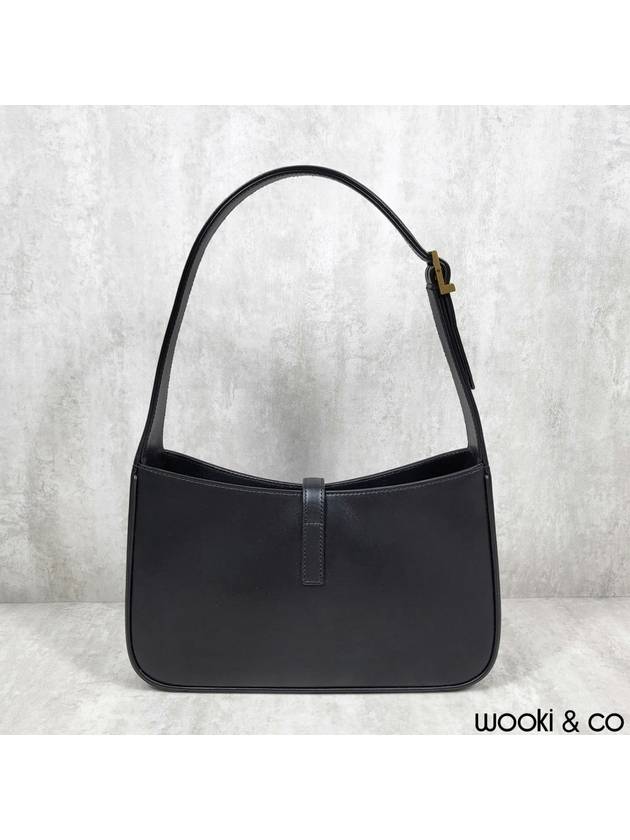 Le 5 A 7 Smooth Leather Hobo Shoulder Bag Black - SAINT LAURENT - BALAAN 4