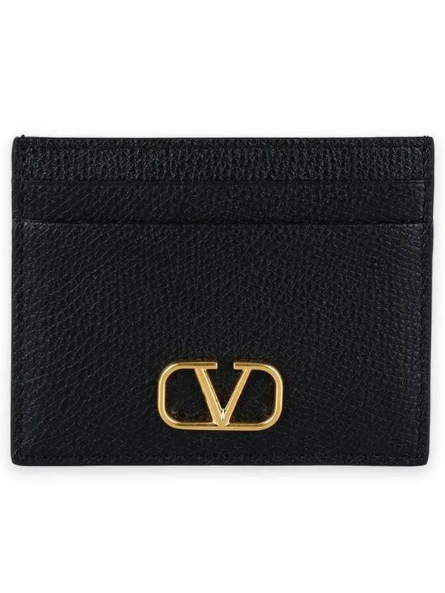 V Logo Signature Card Wallet Black - VALENTINO - BALAAN 3