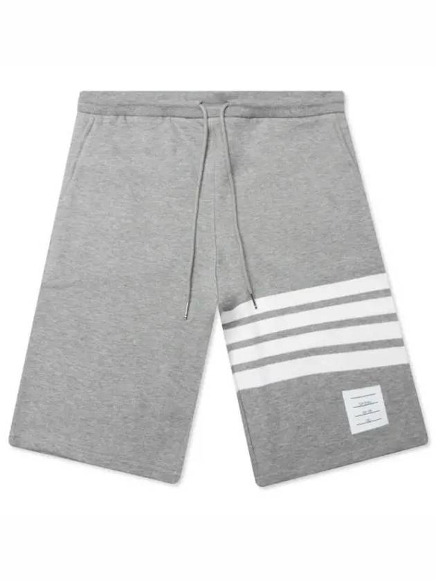 Cotton Loopback Knit Engineered 4-Bar Sweatshorts Light Grey - THOM BROWNE - BALAAN 2