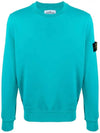 Garment Dyed Cotton Crewneck Blue - STONE ISLAND - BALAAN 3