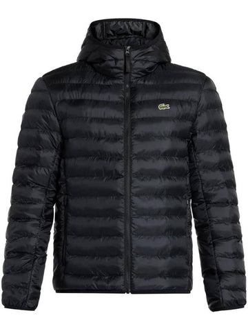 Water Repellent Hood Quilted Puffed Jacket Black - LACOSTE - BALAAN 1