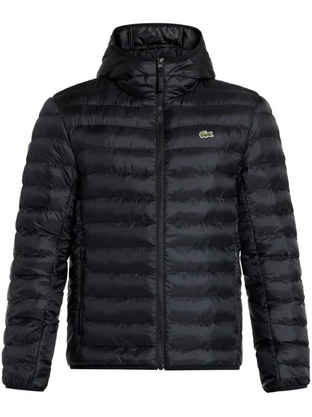 Water Repellent Hood Quilted Puffed Jacket Black - LACOSTE - BALAAN 1