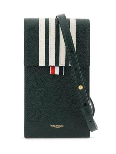 4-Bar Stripe Phone Holder Cross Bag Dark Green - THOM BROWNE - BALAAN 1