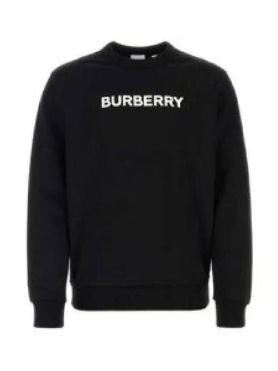 Logo Print Crew Neck Sweatshirt Black - BURBERRY - BALAAN 2