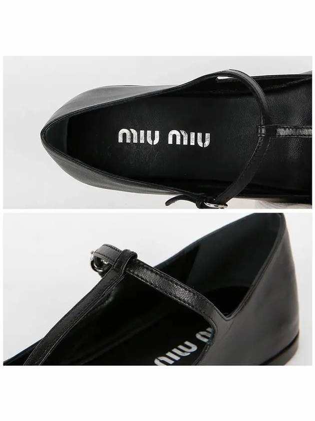 5F136E 011 F0002 Leather Ballerina Shoes - MIU MIU - BALAAN 4