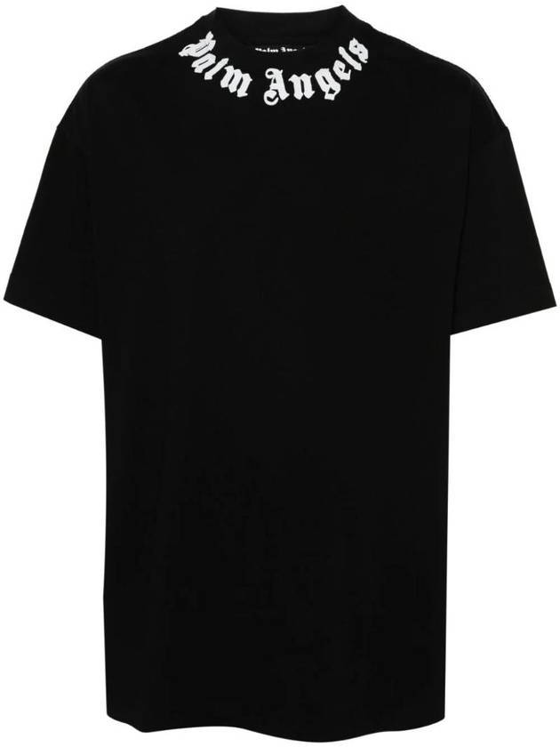 24FW Palm Angels Short Sleeve T-Shirt PMAA001F24JER0071003 BLACK OFF WHITE Black - PALM ANGELS - BALAAN 1