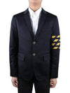 4 Bar Unconstructed Cotton Twill Classic Sports Jacket Navy - THOM BROWNE - BALAAN 2