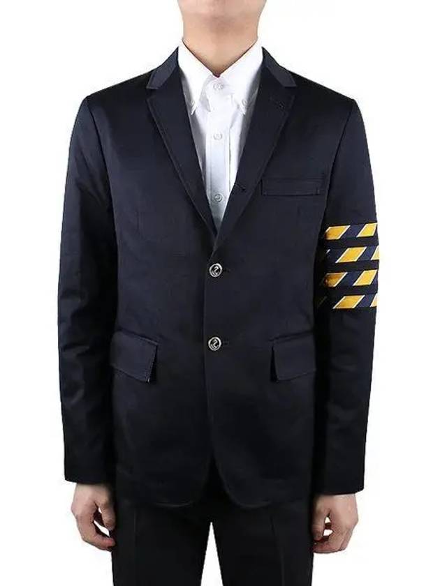 4 Bar Unconstructed Cotton Twill Classic Sports Jacket Navy - THOM BROWNE - BALAAN 2